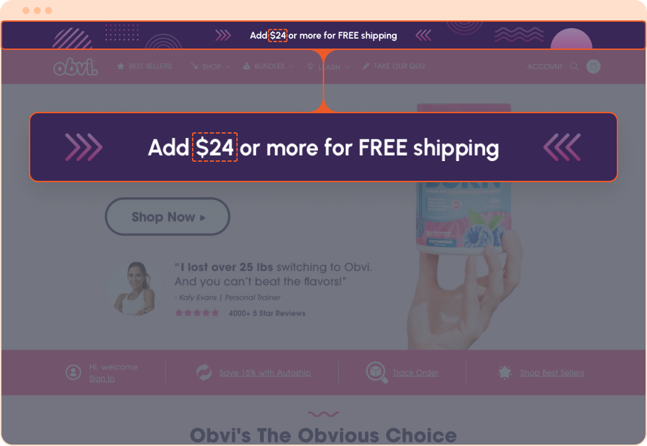 Dynamic Shipping Bar