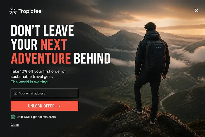 Exit-intent popup concept from the library