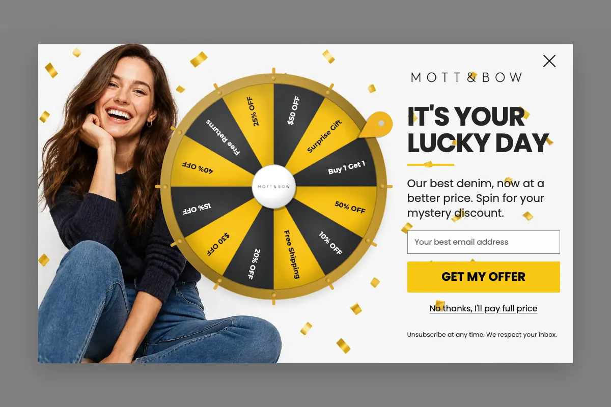 A gamified popup the agent built