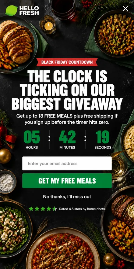Black Friday popup on a phone
