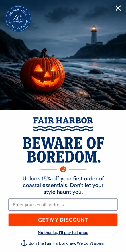 Halloween popup on a phone