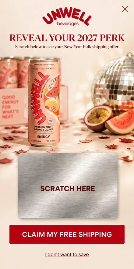 New Year popup on a phone