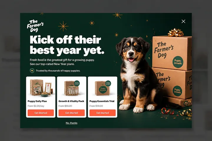 Upsell popup concept from the library