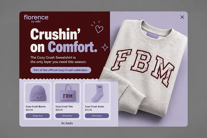Upsell popup concept from the library