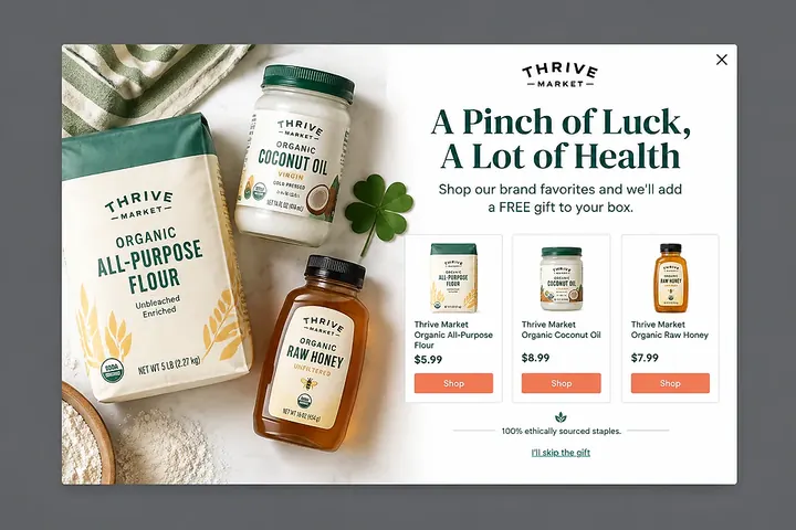 Upsell popup concept from the library