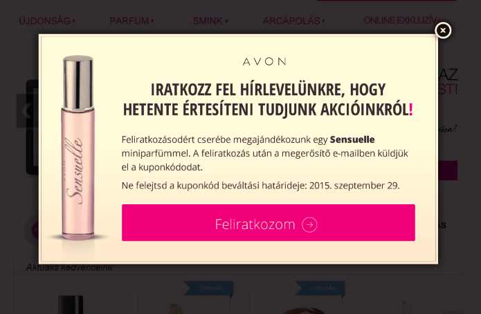 avon 1 - Mire használhatjuk a popupokat a vásárlásösztönzésen kívül?