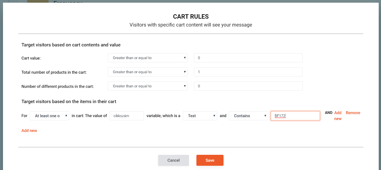 beallitas2. - How The Body Shop Spiked Their Conversion Rate by 21.77% with OptiMonk