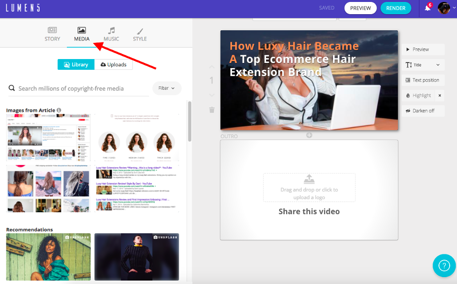 Lumen5, growth hacking tool example