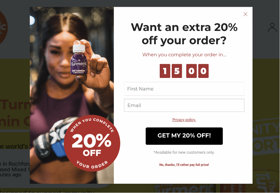 the turmeric co 02 - How The Turmeric Co. Collected 10,000+ New Email Addresses?