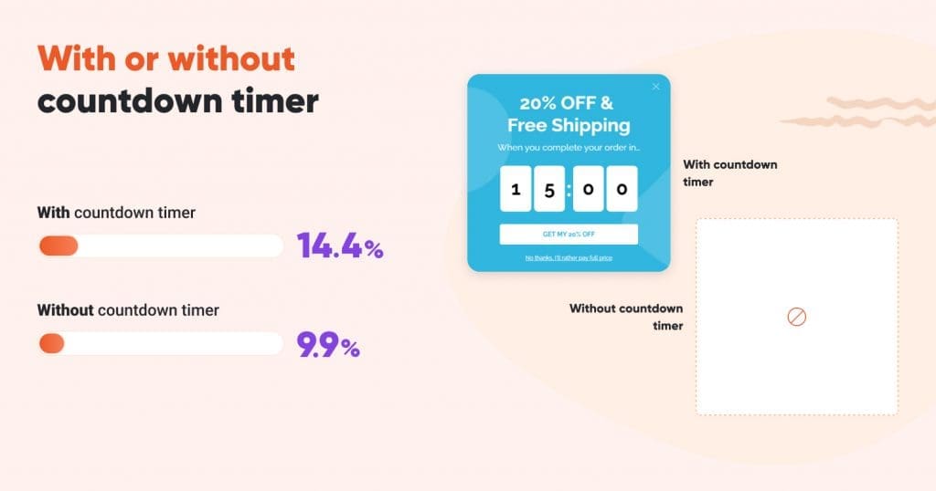 with or without countdown timer 1024x538 - Make the most of discount codes with our new features + debut of OM Labs